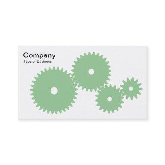 Gears - Faded Green on White
