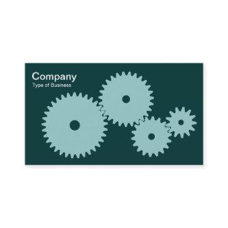 Gears - Lt Blue Green on Dk Green