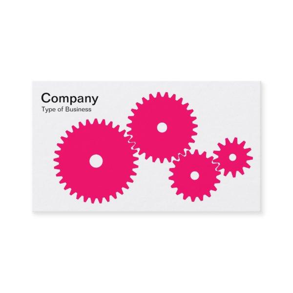 Gears - Neon Red on White