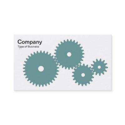 Gears - Ocean Green on White