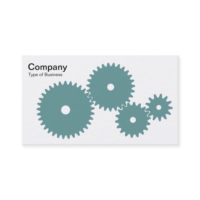 Gears - Ocean Green on White