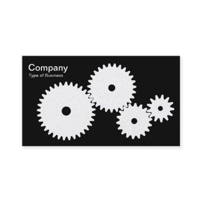 Gears - White on Black (Gold)