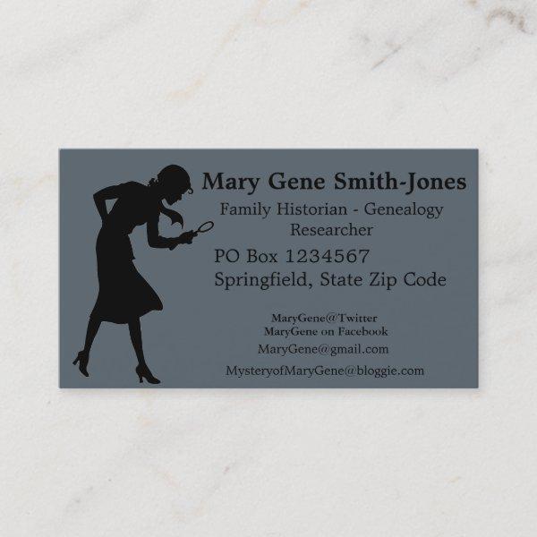 Genealogist/Family Historian Card
