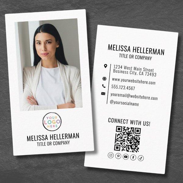 Generic White Photo QR Code Logo Vertical
