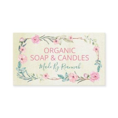 Gentle Floral Beige Handmade Soap And Candles