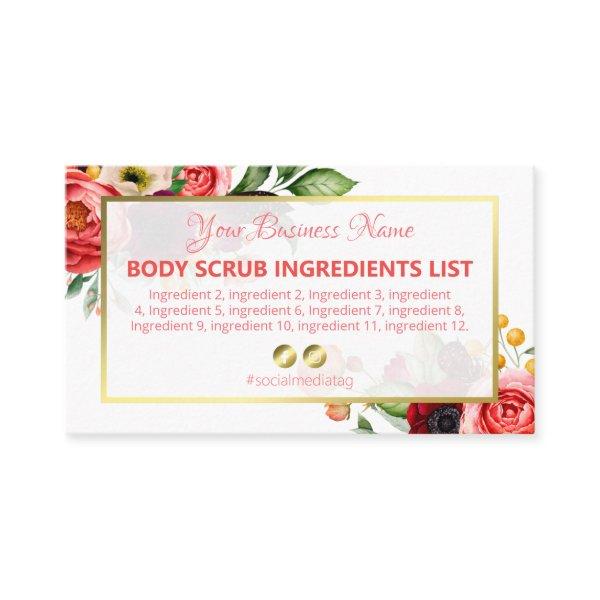 Gentle White Floral Spa Ingredients Instructions