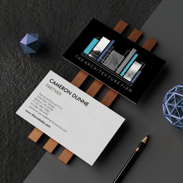 Geometric Architecture Gray Black & Blue