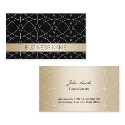 Geometric Black & Gold Funeral Service