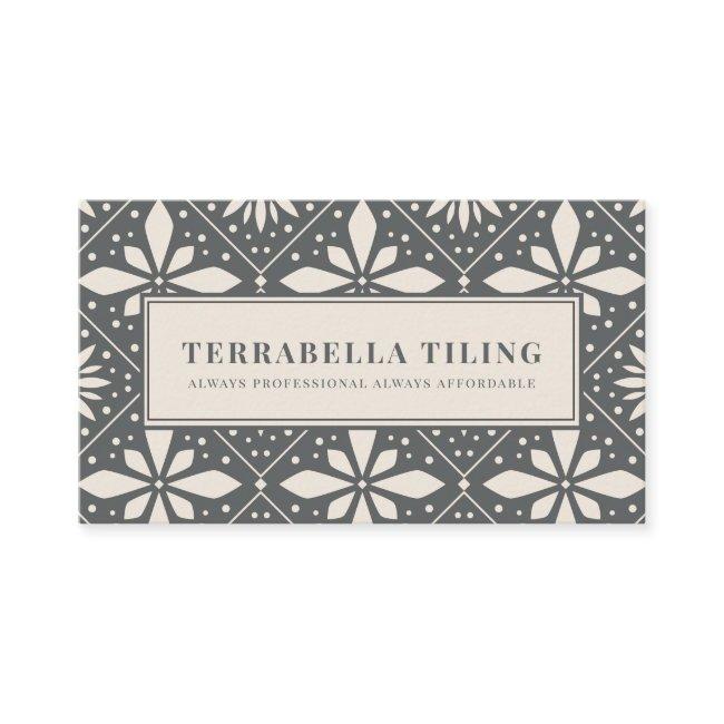 Geometric Charcoal Gray Black White Tiling Tiler