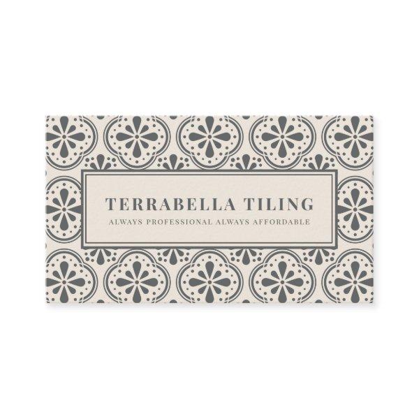 Geometric Charcoal Gray Cream Tiling Tiler Busines