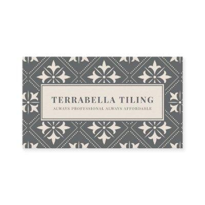 Geometric Charcoal Gray Cream Tiling Tiler Busines