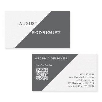 Geometric Custom QR Code Grey White