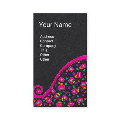 GEOMETRIC DECO MONOGRAM Pink Fuchsia Black Paper