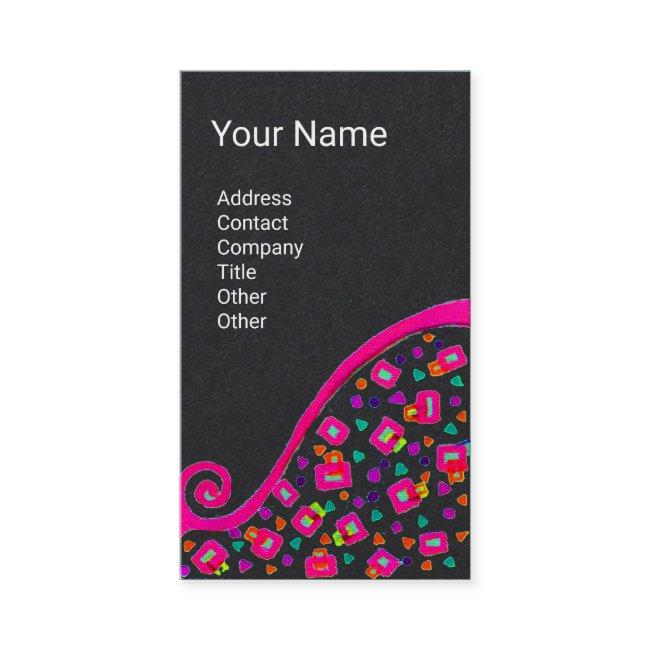 GEOMETRIC DECO MONOGRAM Pink Fuchsia Black Paper