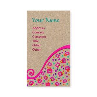 GEOMETRIC DECO MONOGRAM Pink Fuchsia Kraft Paper