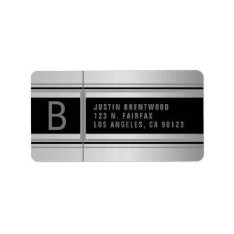 Geometric Design Faux Metal Return Address Label