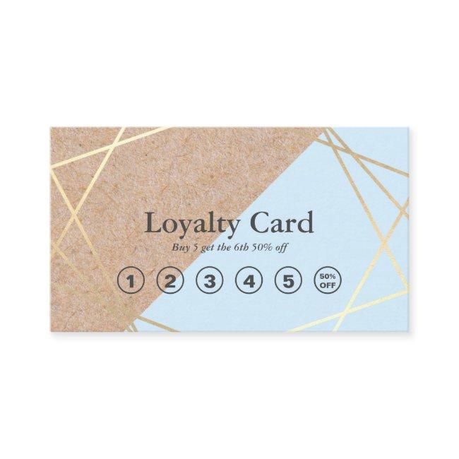Geometric Gold Kraft Printed Pastel Blue Loyalty