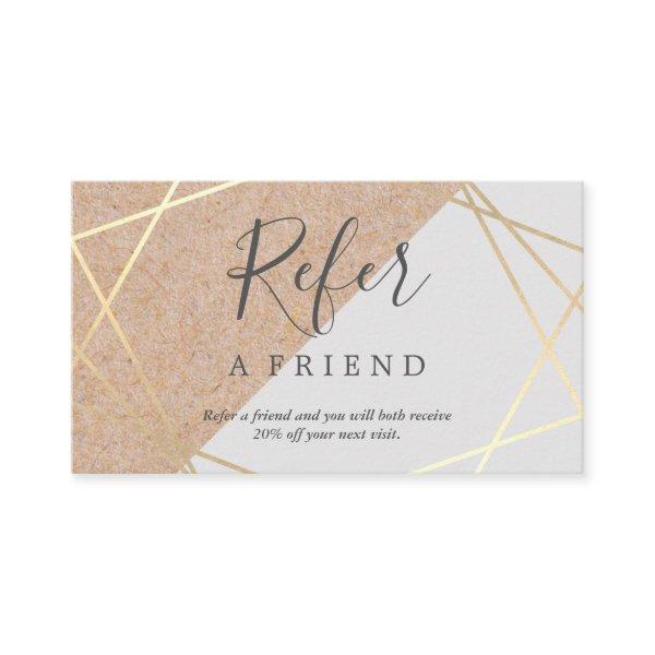 Geometric Gold Kraft Printed Pastel Grey Referral