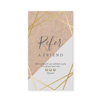 Geometric Gold KraftPrinted Grey Referral Vertical