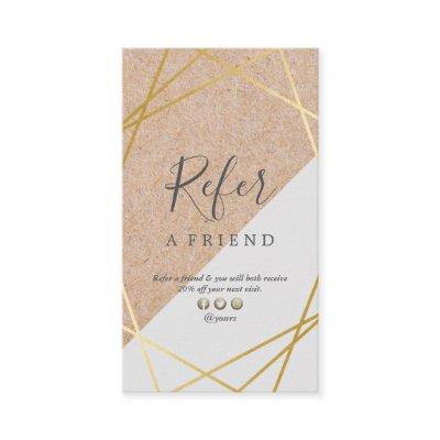 Geometric Gold KraftPrinted Grey Referral Vertical