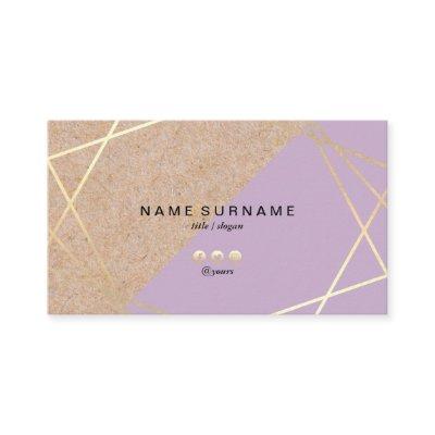 Geometric Gold Pattern Kraft Printed Pastel Purple