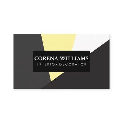 Geometric Gray Yellow White Black Color Blocks