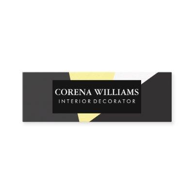 Geometric Gray Yellow White Black Color Blocks Mini