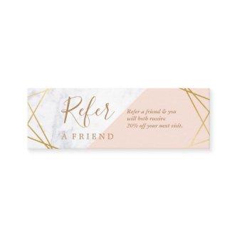 Geometric Marble Gold Light Pink Mini Referral Mini
