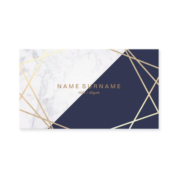 Geometric Marble Gold Midnight Blue