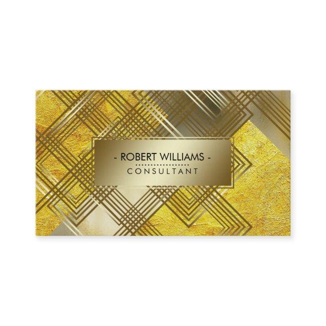 Geometric Modern Gold Faux Yellow Glass Glitter