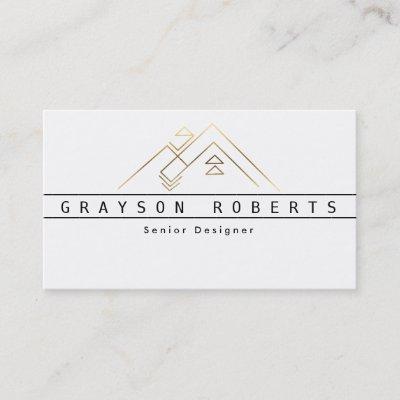 Geometric Mountain Logo | Gold | Custom Business