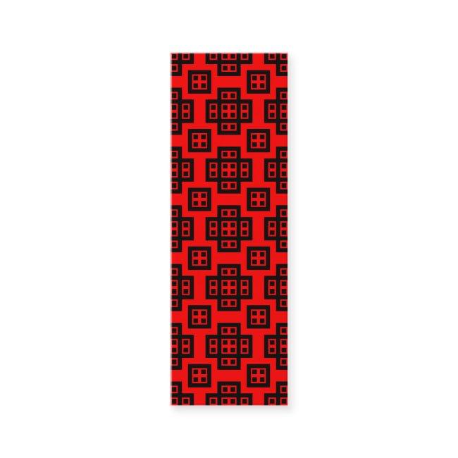 Geometric Pattern 030614 - Black on Red Mini