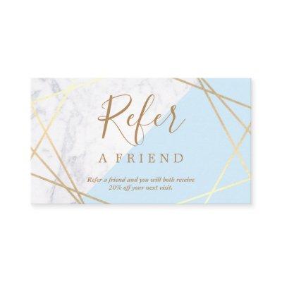 Geometric Pattern Marble Gold Light Blue Referral