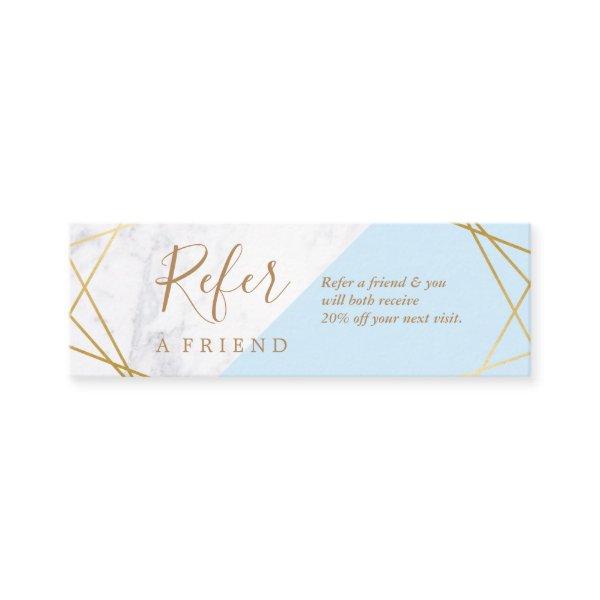 Geometric Pattern Marble Gold Light Blue Referral Mini