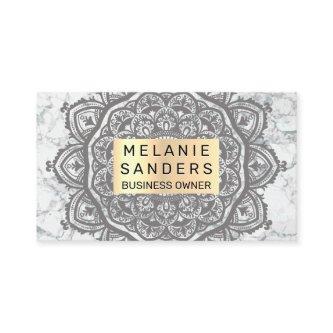 Geometric Pattern | White Marble | Mandala
