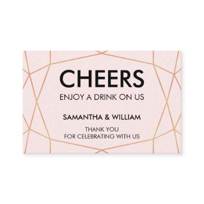 Geometric Rose Gold Drink Ticket | Custom Color