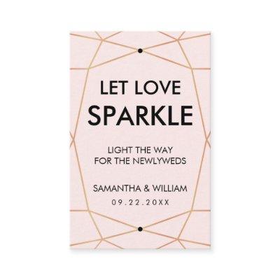 Geometric Rose Gold Sparkle Tag | Custom Color