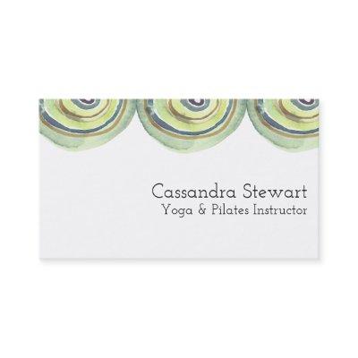 Geometric watercolor design circles Green Arches