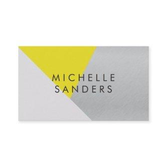 Geometric Yellow Gray Metallic Modern Color Block