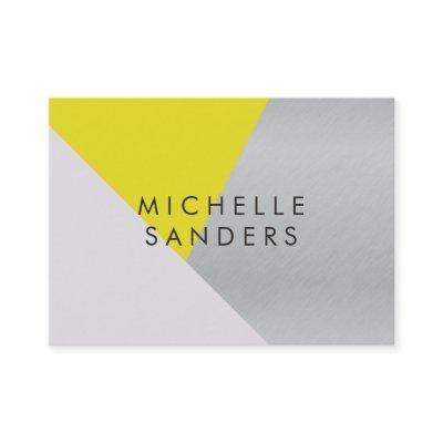 Geometric Yellow Gray Metallic Modern Color Block