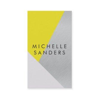 Geometric Yellow Gray Metallic Modern Color Block