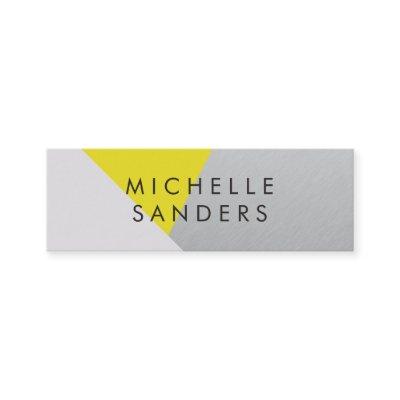 Geometric Yellow Gray Metallic Modern Color Block Mini
