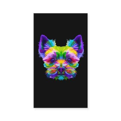 Geometric Yorkshire Terrier Yorkie Art Animal Love