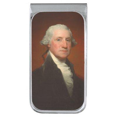 George Washington Portrait Business Silver Finish Money Clip