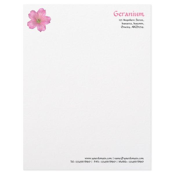 Geranium Letterhead