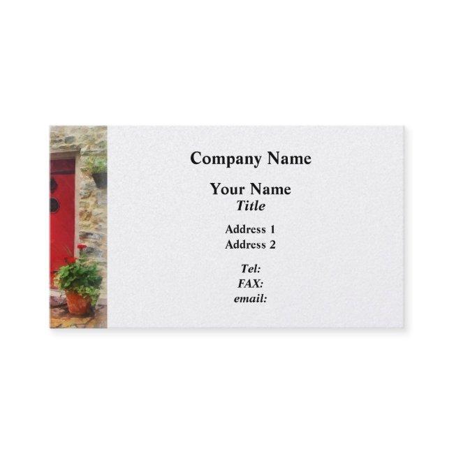 Geraniums by Red Door