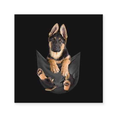 German Shepherd In Pocket T-Shirt Funny Dog Lover Square
