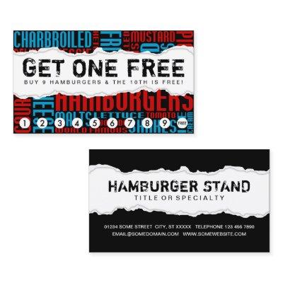 get one free HAMBURGER Loyalty Card