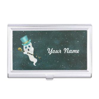 Ghost Floating in Night Sky Top Hat Skull Cane  Case