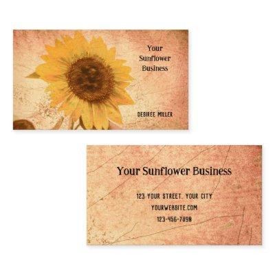 Giant Vintage Sunflower Sepia Brown Yellow Texture